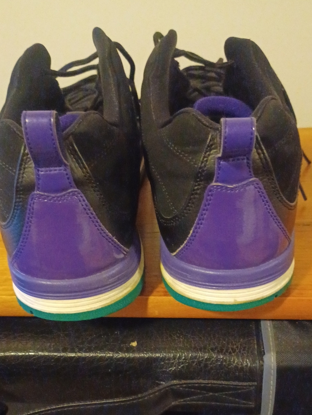 Jordan Black Teal Purple Mid-Top Athletic Shoes - Picture 4 of 5